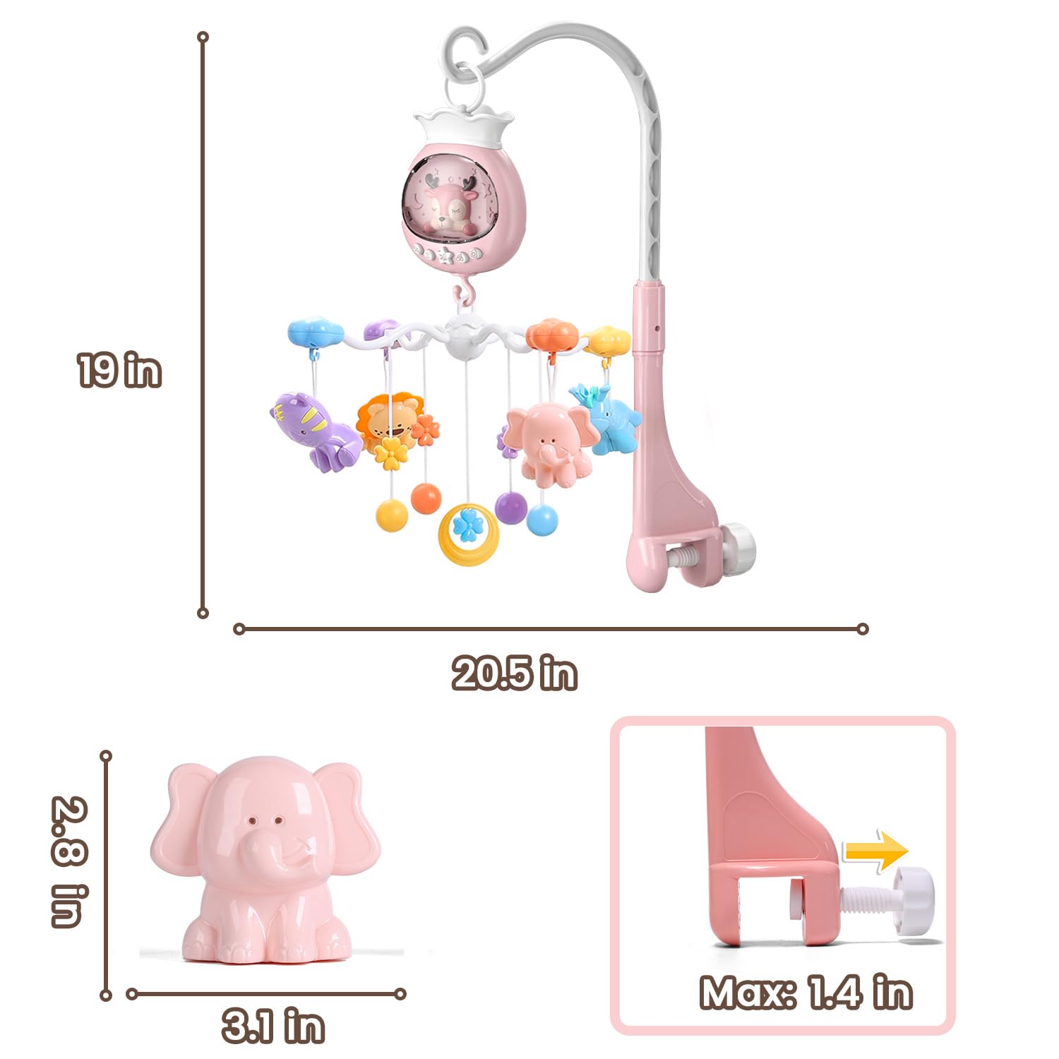 Musical Cot Mobile With Remote | Baby Crib Mobile with Music and Lights - Play Gym/ Cot Mobile