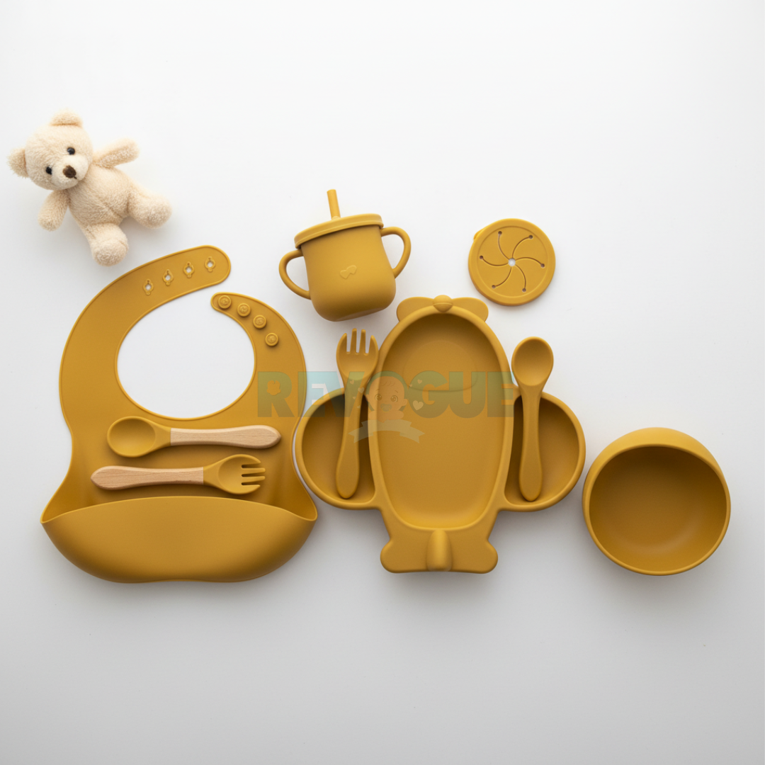 Silicone Baby Feeding Set BPA Free - 8 Pcs