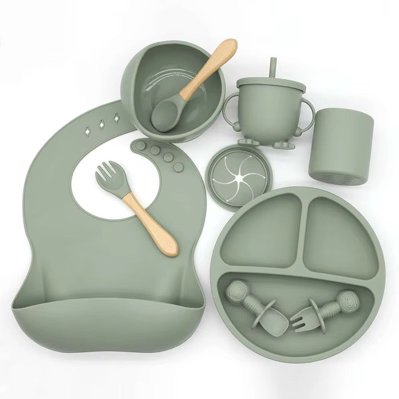 Silicone Baby Feeding Set BPA Free - 10 Pcs