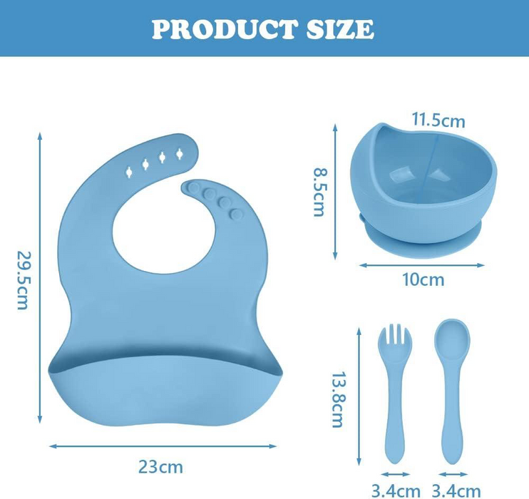 4Pcs Silicone Baby Feeding Set BPA Free