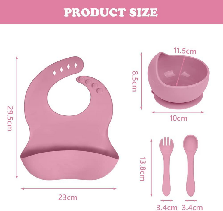 4Pcs Silicone Baby Feeding Set BPA Free