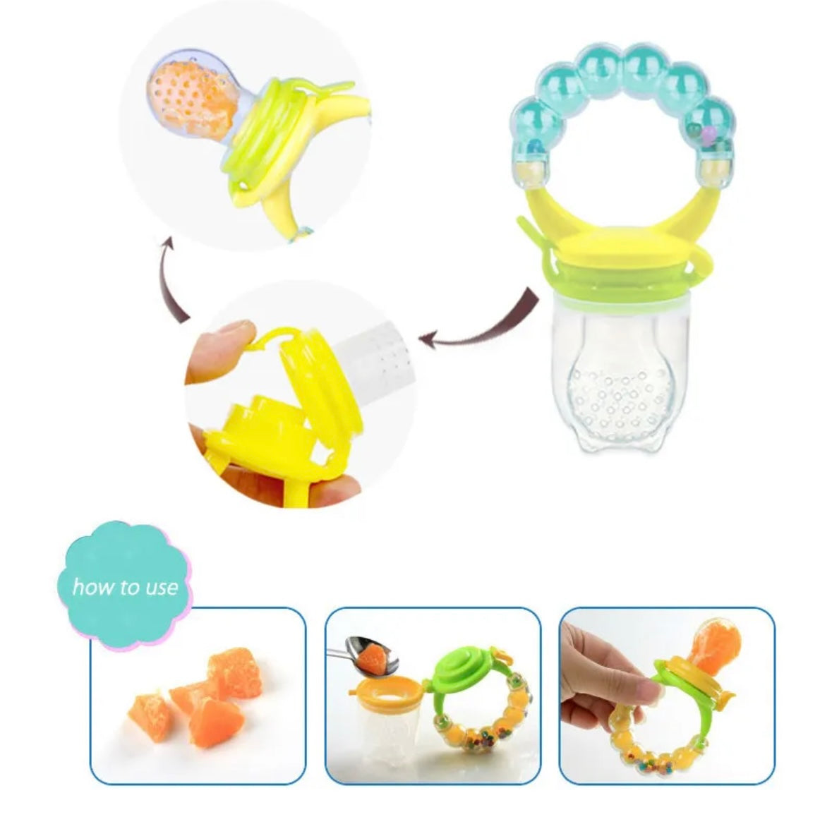 Fruit Pacifier with rattle - Teether Soother & Pacifier