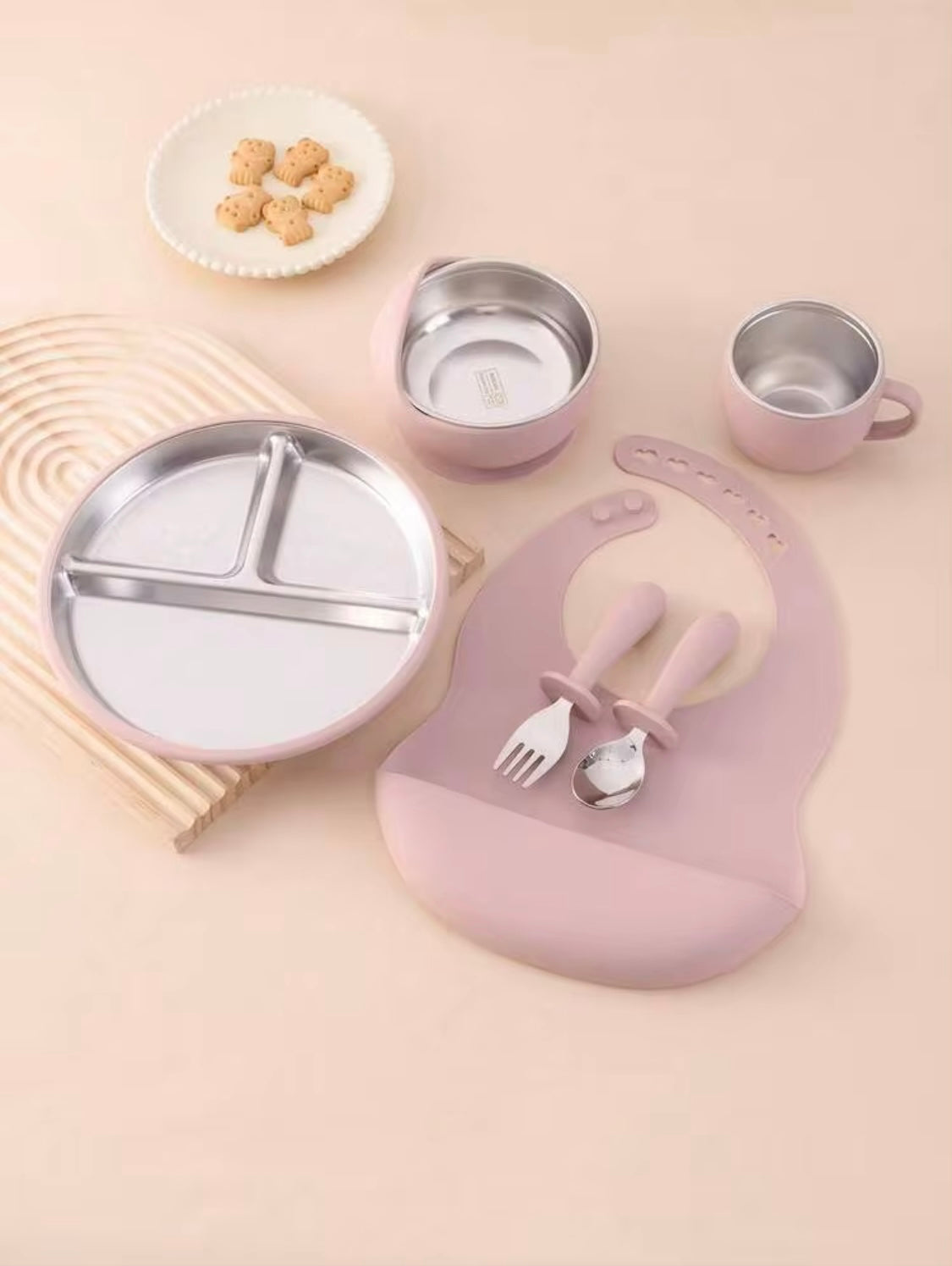 6 Pcs Stainless Steel Feeding Set