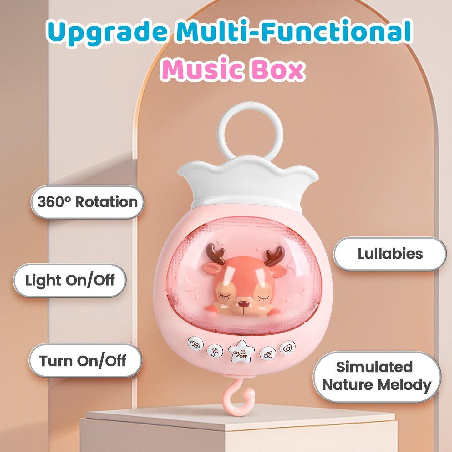 Musical Cot Mobile With Remote | Baby Crib Mobile with Music and Lights - Play Gym/ Cot Mobile
