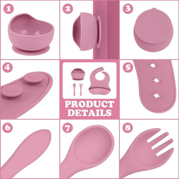 4Pcs Silicone Baby Feeding Set BPA Free