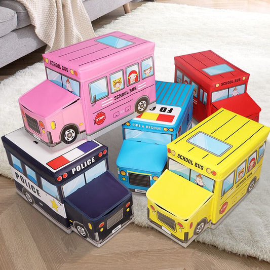 School Bus - Toy Storage Box For Kids - Laundry Basket