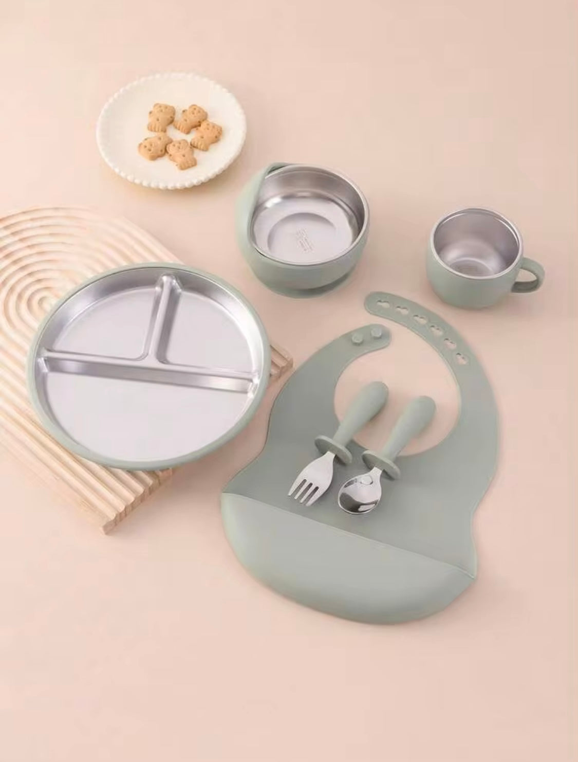 6 Pcs Stainless Steel Feeding Set