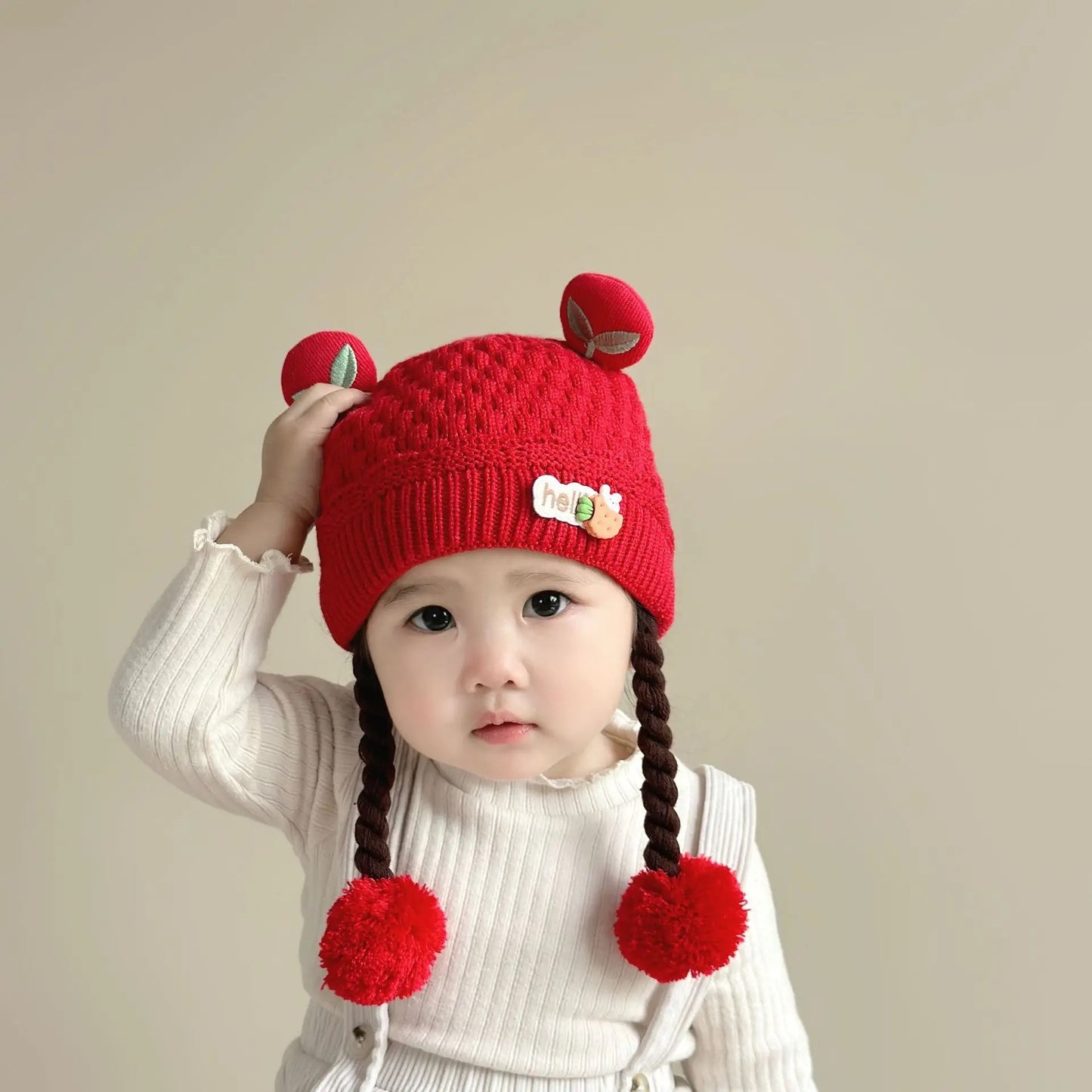 Winter Woolen Cap with Braids