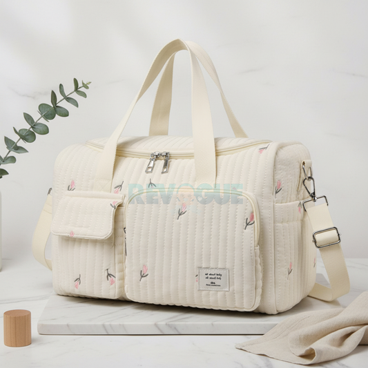 New Maternity Tote Bag - Diaper Mommy Maternity Bag - Flower Print Duffle Bag