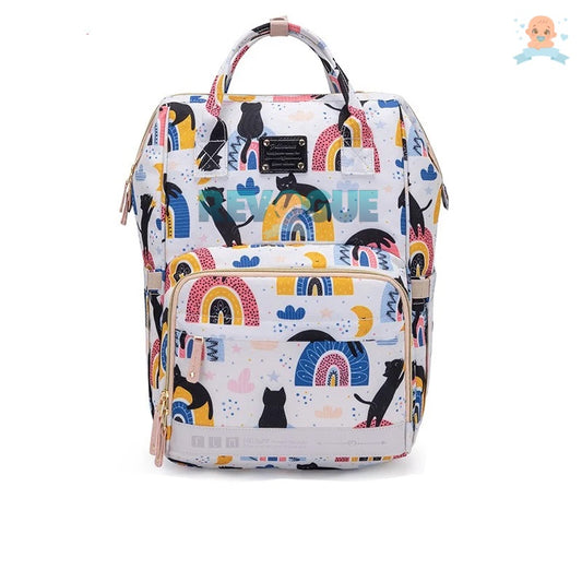 Diaper Bag Backpack - Rainbow Cat