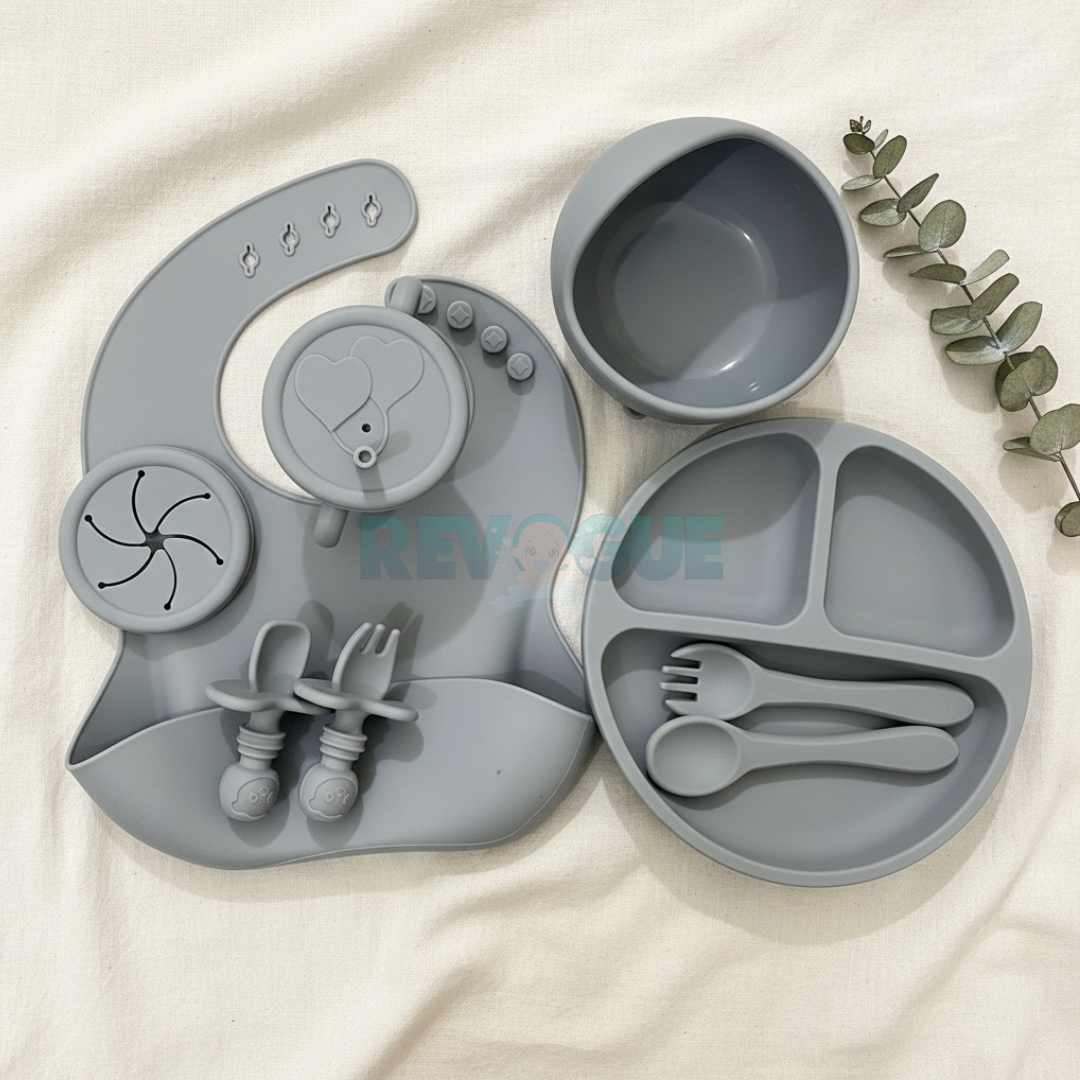 Silicone Baby Feeding Set BPA Free - 8 Pcs - Cutlery