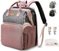 Bed and Bag - Pink & Grey - Diaper & Mother Bags