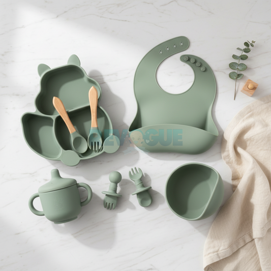 Silicone Baby Feeding Set BPA Free - 8 Pcs