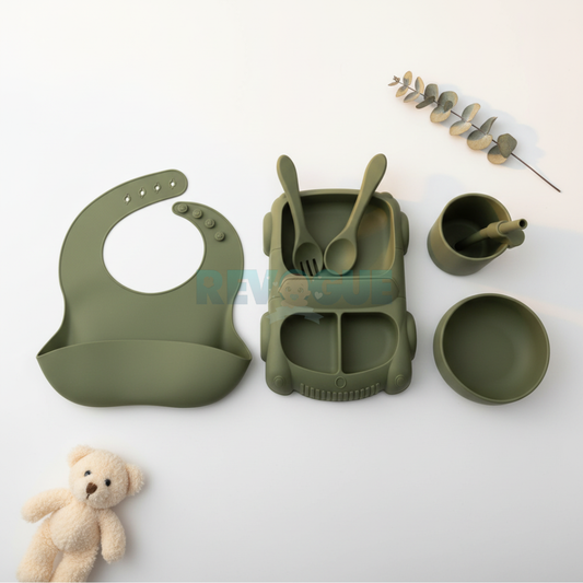 Silicone Baby Feeding Set BPA Free - 6 Pcs - Cutlery