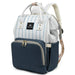 Blue lining diaper bag backpack - mother bag - baby bag