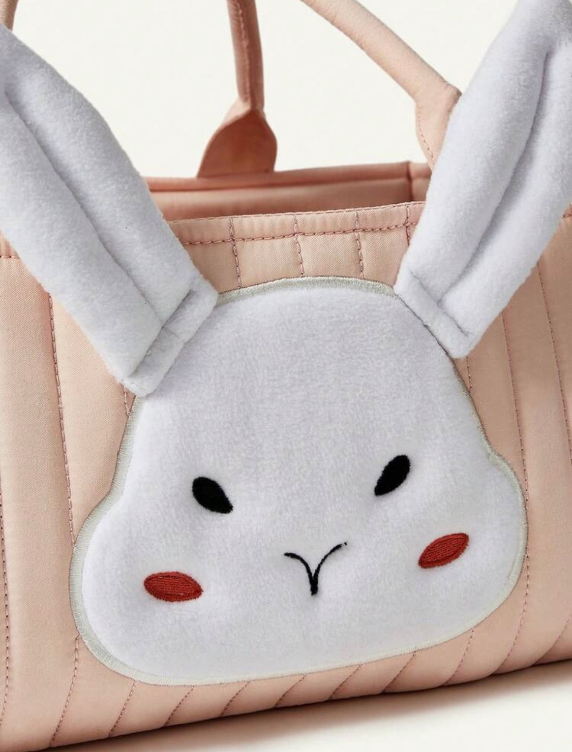 Essential Baby Supplies, Pink Bunny Ear Design Baby Storage Caddy Basket, Suitable For Diaper Storage, Baby Gift Basket, Baby Laundry Basket