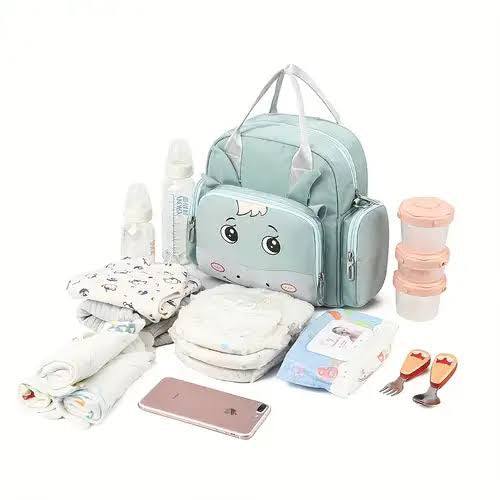 Multi-function Diaper Moo Bag Mother Backpack Cartoon Waterproof Diaper Bag - Baby Diaper Bag for Moms