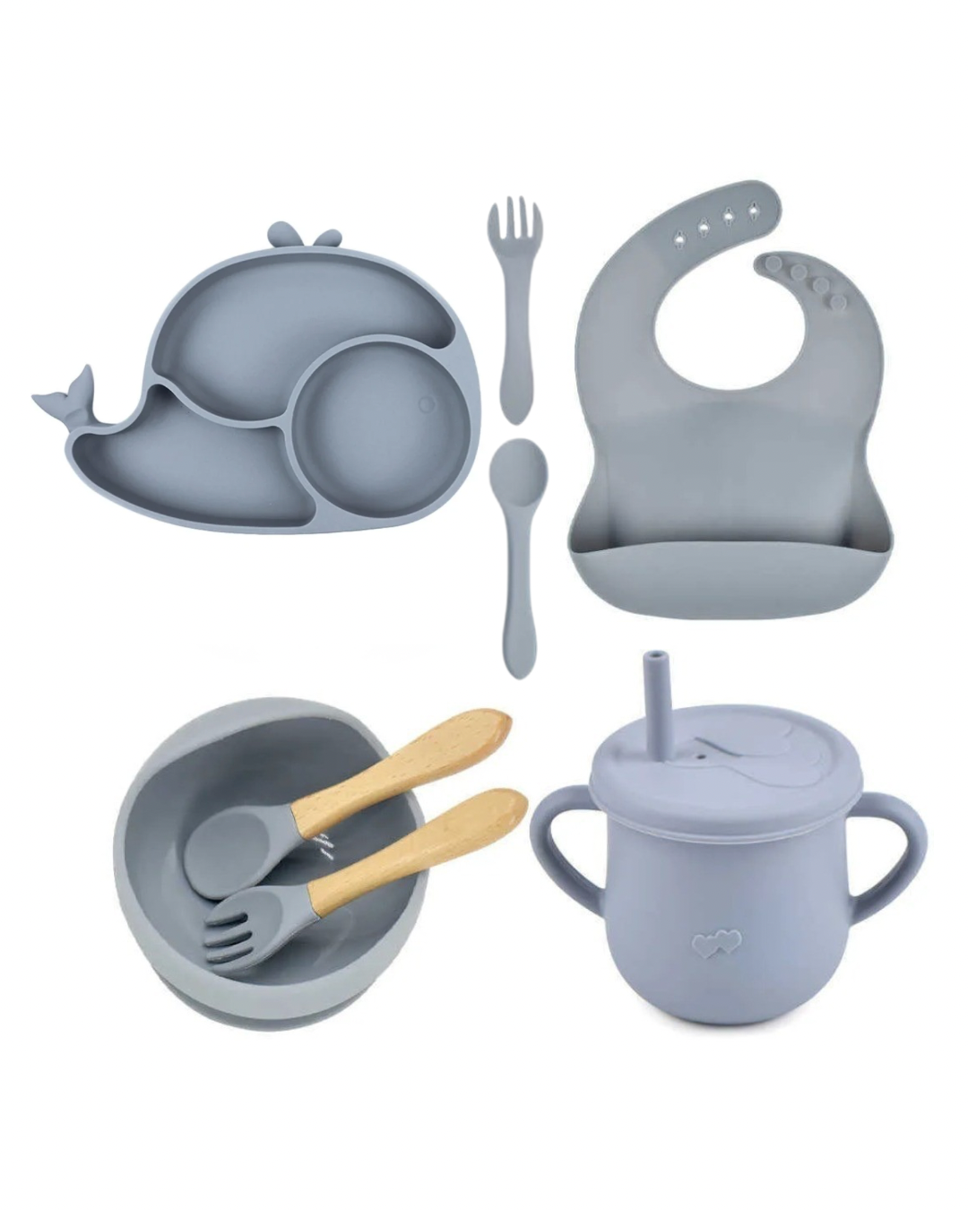 Silicone Baby Feeding Set BPA Free - 9 Pcs - Cutlery