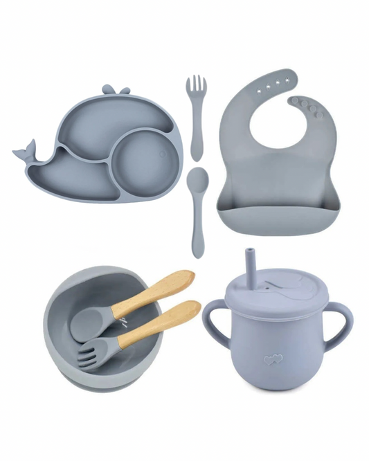 Silicone Baby Feeding Set BPA Free - 9 Pcs - Cutlery