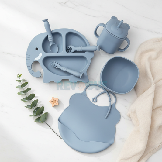 Silicone Baby Feeding Set BPA Free - 7 Pcs