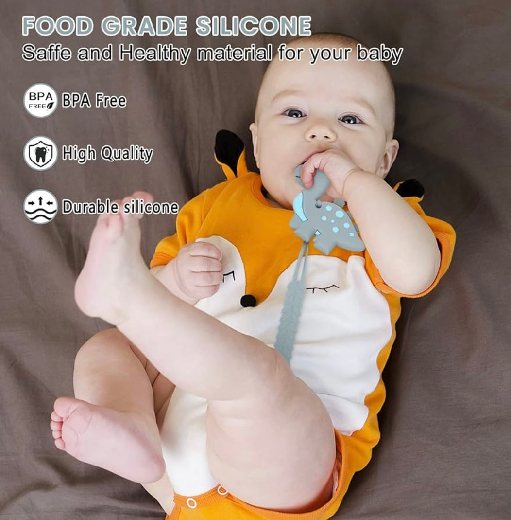 Silicone Baby Teether - Dino - Teether Soother & Pacifier