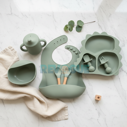 Silicone Baby Feeding Set BPA Free - 8 Pcs