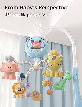 Musical Cot Mobile With Remote | Baby Crib Mobile with Music and Lights - Play Gym/ Cot Mobile