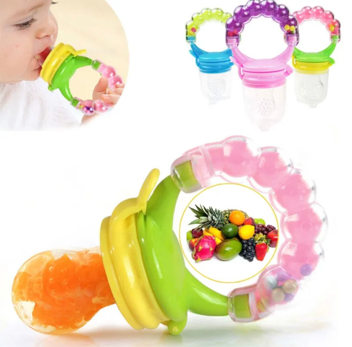 Fruit Pacifier with rattle - Teether Soother & Pacifier