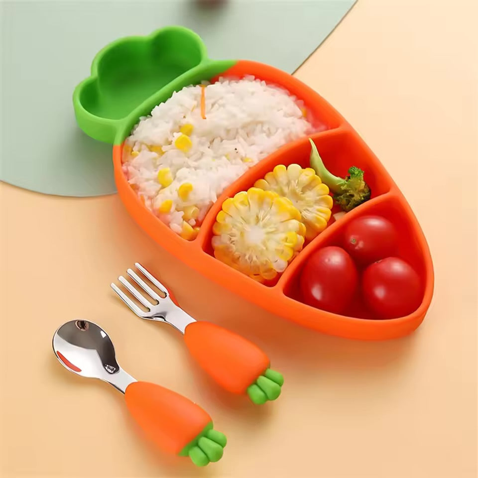 5 Pcs Cutlery Set Fork Plate Spoon Straw Brush