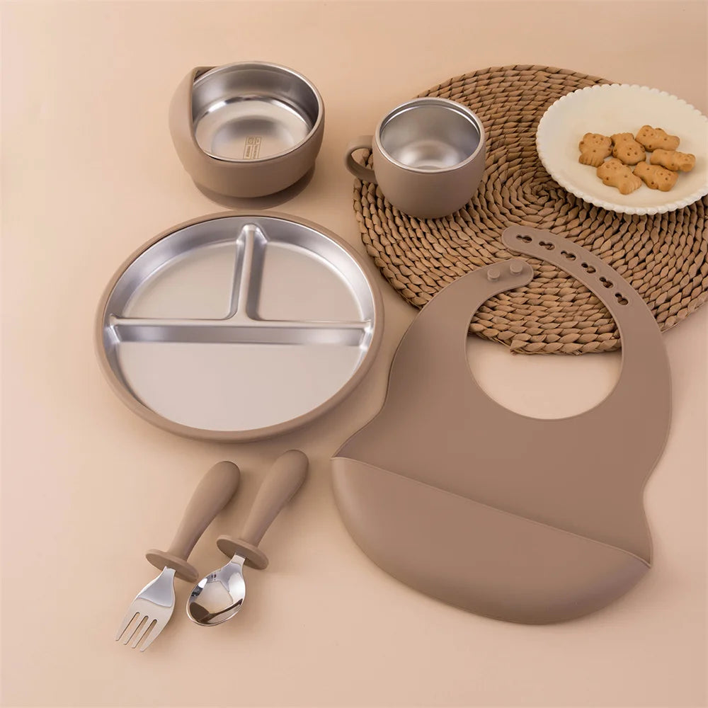 6 Pcs Stainless Steel Feeding Set