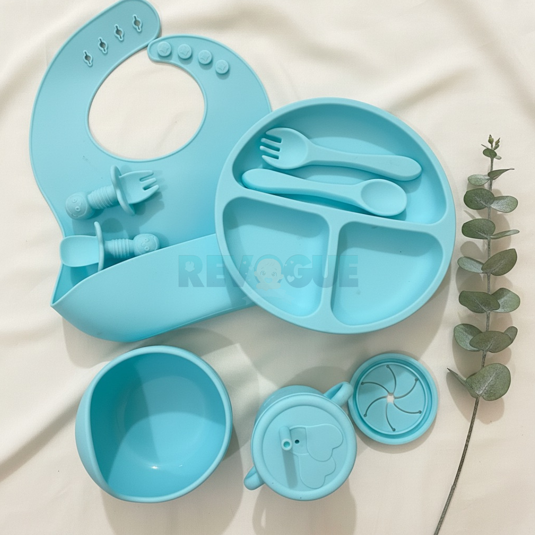Silicone Baby Feeding Set BPA Free - 8 Pcs - Cutlery