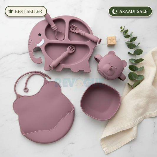 Silicone Baby Feeding Set BPA Free - 7 Pcs