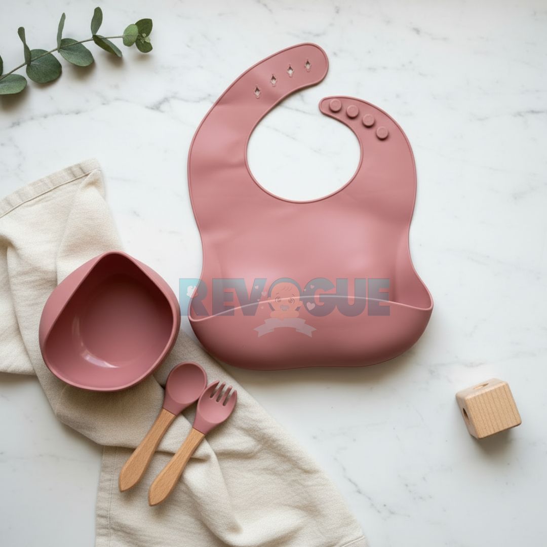 4Pcs Silicone Baby Feeding Set BPA Free