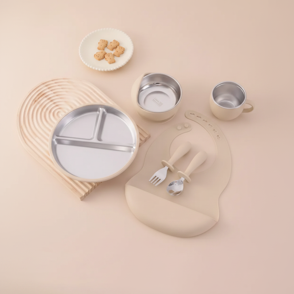 6 Pcs Stainless Steel Feeding Set