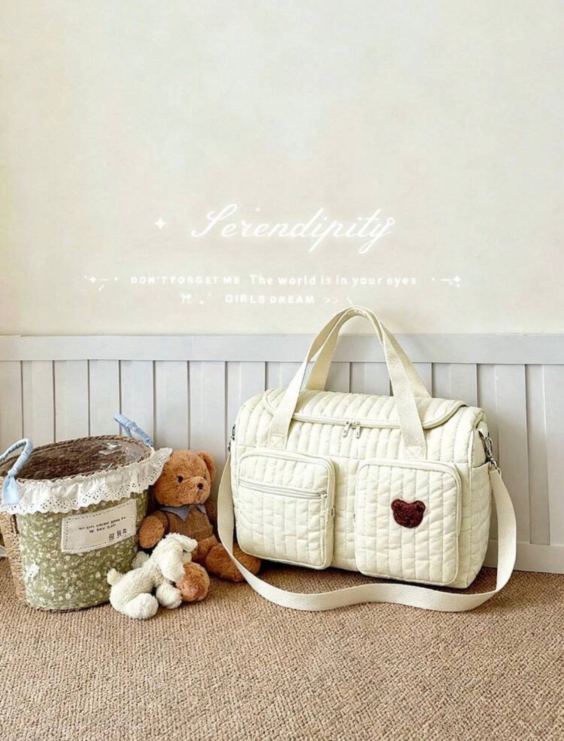 New Maternity Tote Bag - Diaper Mommy Maternity Bag - Bear Print Duffle Bag