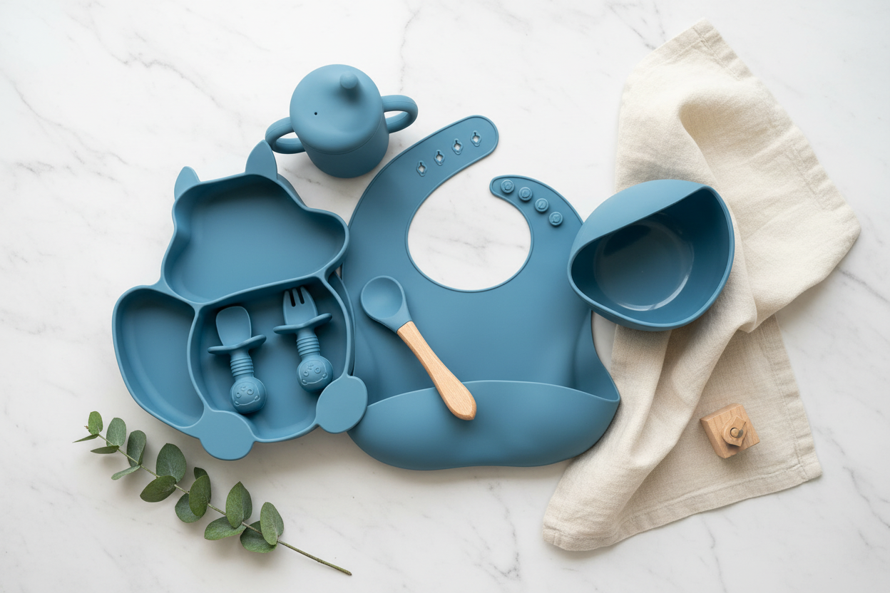 Silicone Baby Feeding Set BPA Free - 7 Pcs