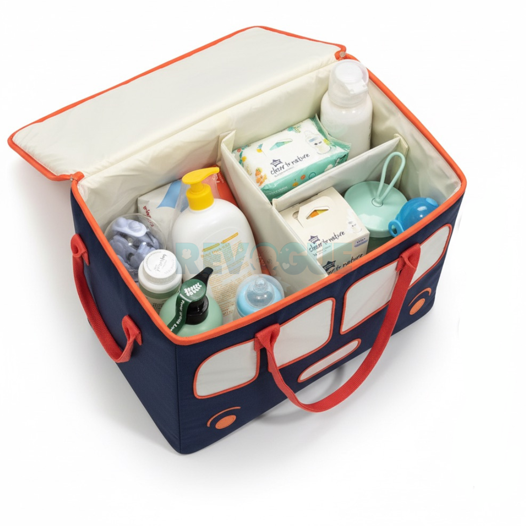 Baby Diaper Caddy Organizer  with Lid – Essential Bag For Nursery