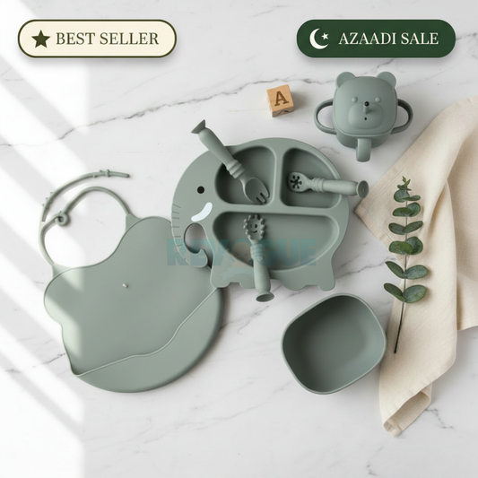 Silicone Baby Feeding Set BPA Free - 7 Pcs