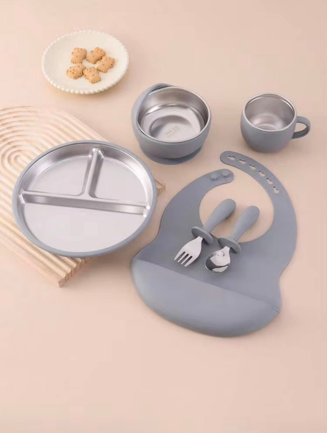 6 Pcs Stainless Steel Feeding Set