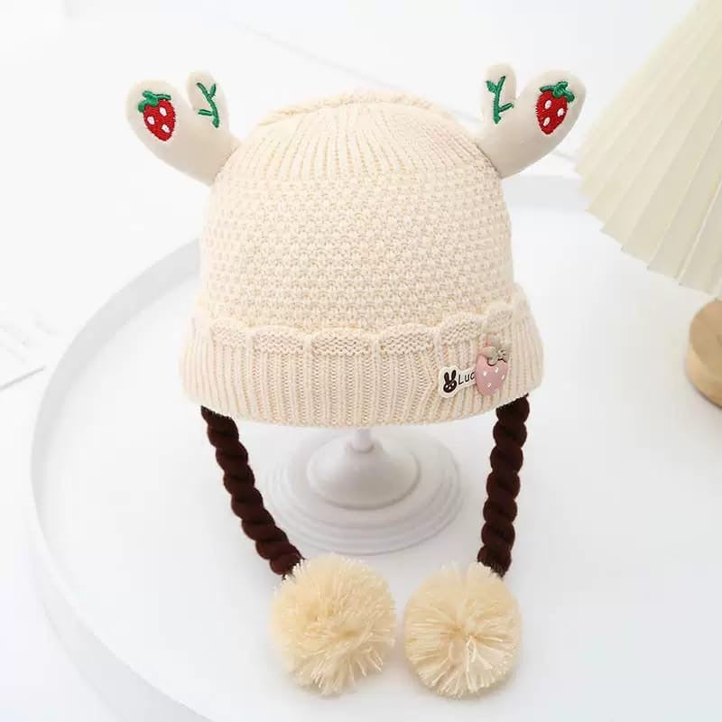 Winter Woolen Cap with Braids