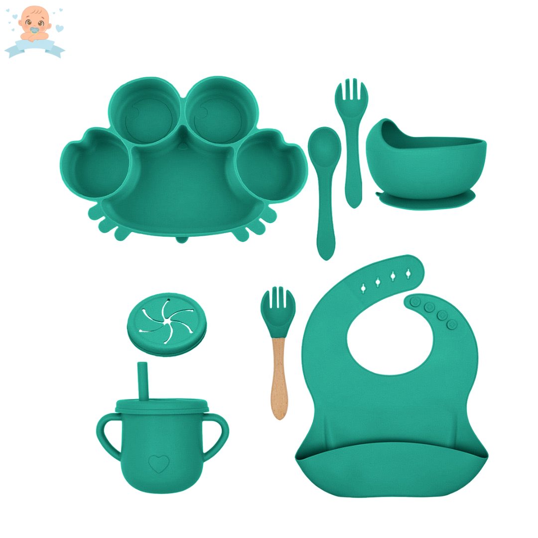 Silicone Baby Feeding Set BPA Free - 8 Pcs