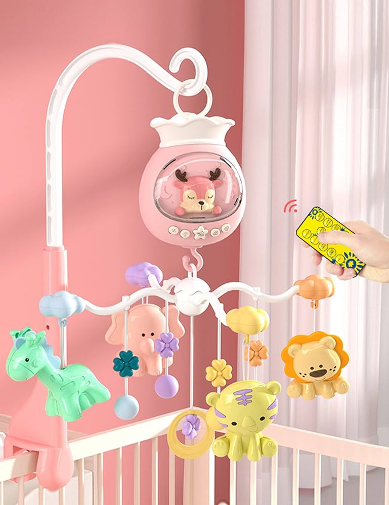 Musical Cot Mobile With Remote | Baby Crib Mobile with Music and Lights - Play Gym/ Cot Mobile