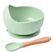 Silicone Bowl & Spoon - Green - Cutlery