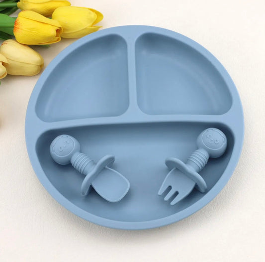 3Pcs Silicone Baby Feeding Set BPA Free - Cutlery