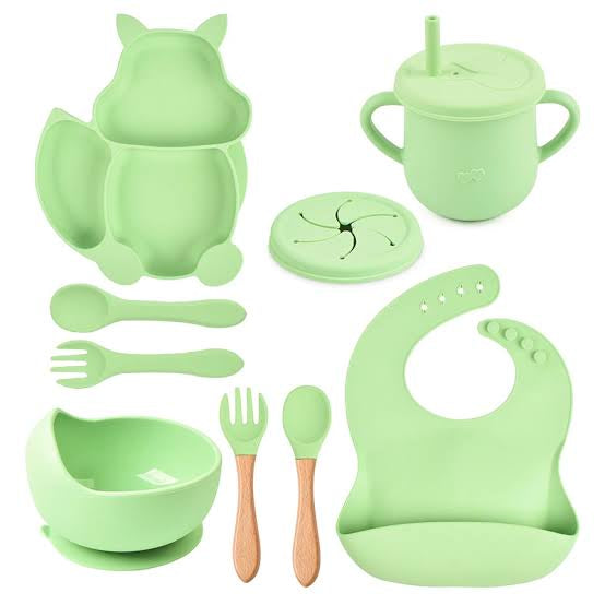 Silicone Baby Feeding Set BPA Free - 9 Pcs - Cutlery