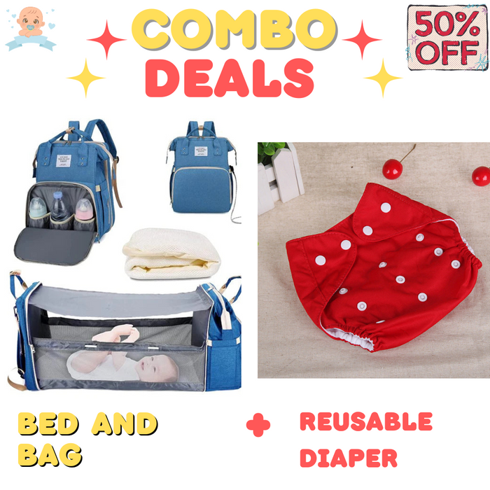 Combo Pack - Bed and Bag & Reusable Diaper with 1 inner - ReVogue