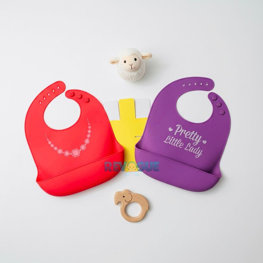 Waterproof Silicone Bib - Pack of two - Pretty Little Baby - Bibs