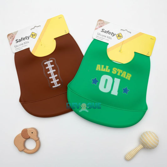 Waterproof Silicone Bib - Pack of two - All Star - Bibs