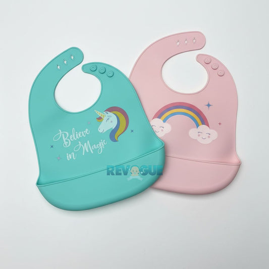 Waterproof Silicone Bib - Pack of two - Unicorn - Bibs