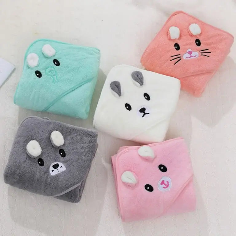 Baby Bath Towel with Hood - Orange - Bathing Essentials